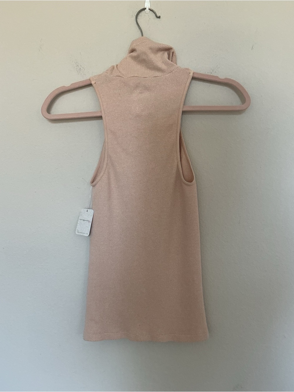 Free People Dusty Rose Mock Neck sleeveless Tank M/L NWT